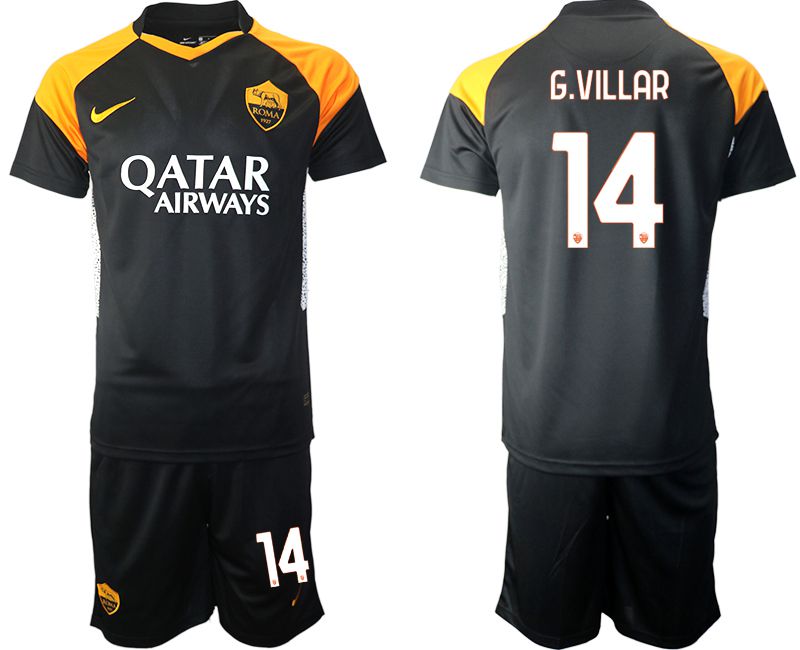 Men 2020-2021 club Rome away #14 black Soccer Jerseys->rome jersey->Soccer Club Jersey